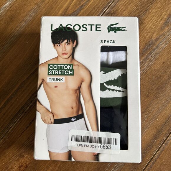 Lacoste Men's Cotton Stretch Mini Croc Print Trunk  3-Pack Large XL MSRP $45 - Picture 1 of 6